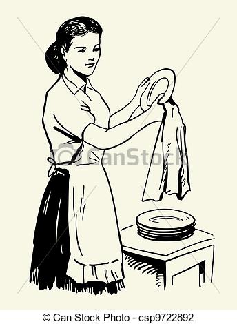 Drying Dishes Clip Art