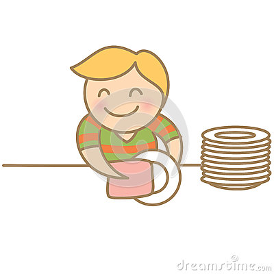 Drying Dishes Clipart Boy Drying Dishes 27993992 Jpg