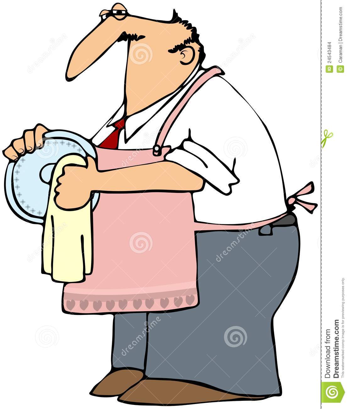 Drying Dishes Clipart