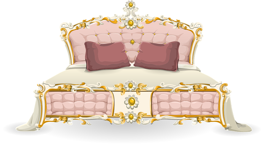 Free Elegant Pink Bed Clip Art