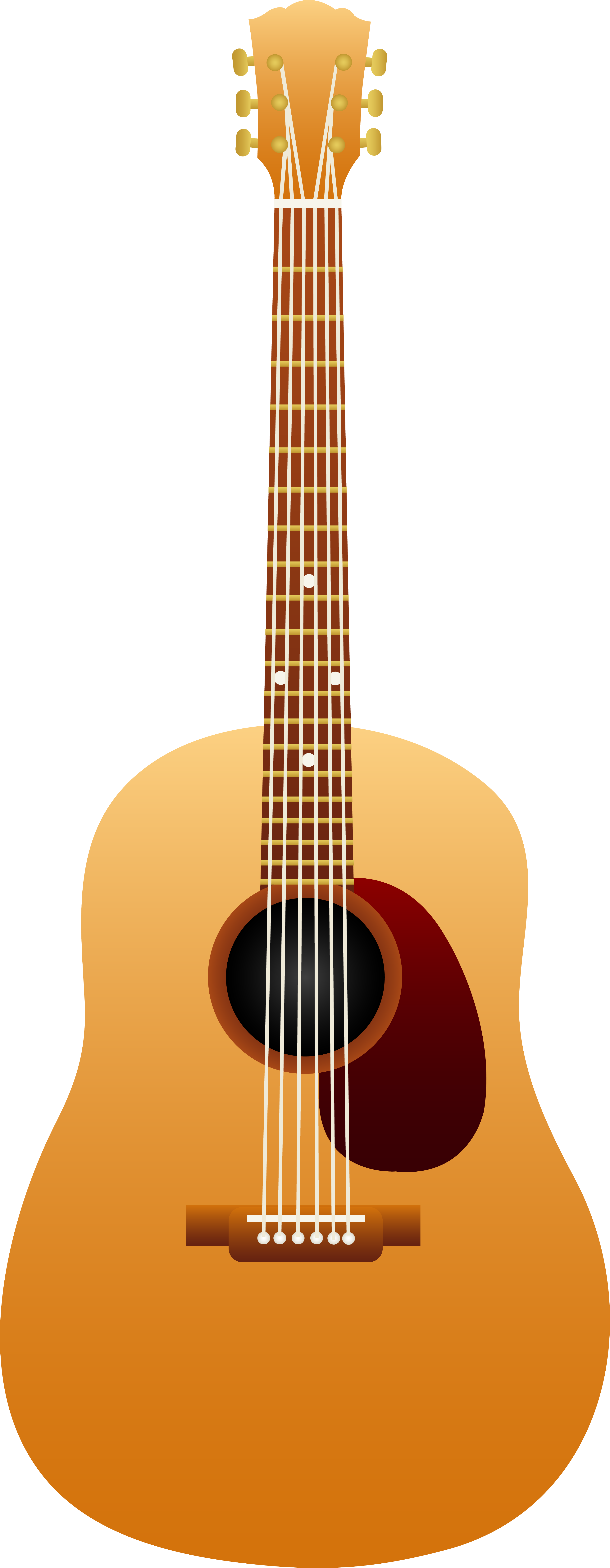 Guitar Clip Art Classical Acoustic Wooden Guitar Png