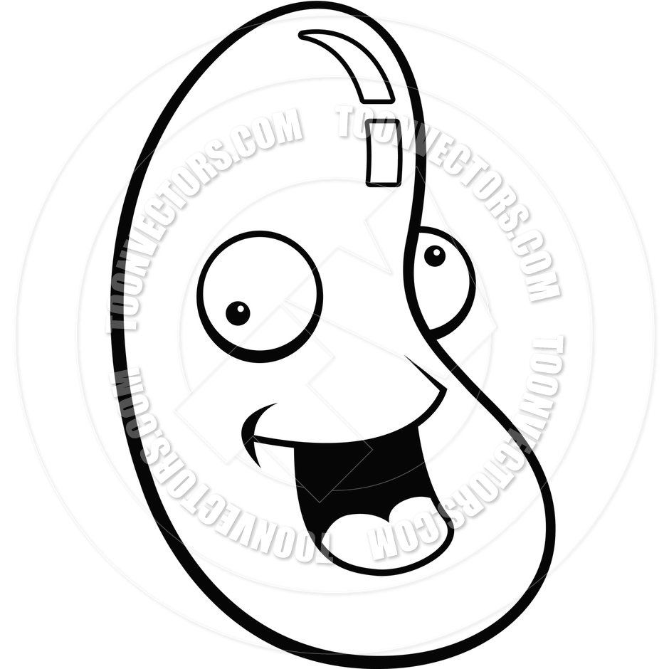 Jellybean Smiling  Black And White Line Art  By Cory Thoman   Toon