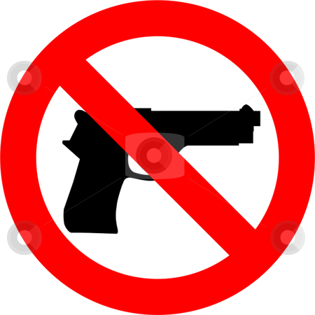 No Guns Stock Vector Clipart Guns Forbidden Sign Isolated Over White