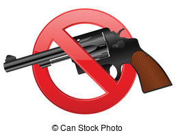 No Revolver   No Weapon Sign On A White Background