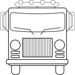 On White Clip Art Illustration Of A Fire Truck Coloring Page Clip Art
