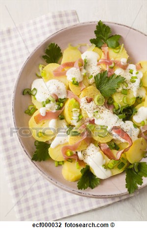 Potato Salad Clipart Stock Photo   Potato Salad Garnished With Spring    