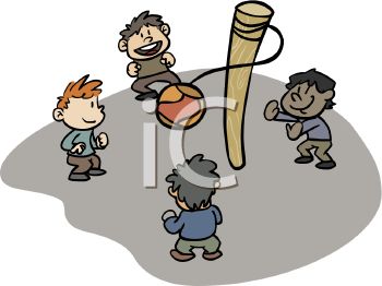 Royalty Free Clipart Image  Boys Playing Tether Ball