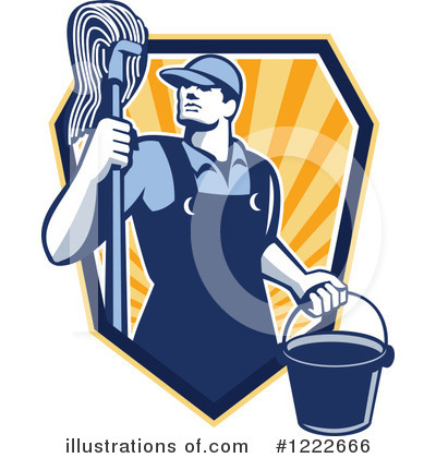 Royalty Free  Rf  Janitor Clipart Illustration By Patrimonio   Stock