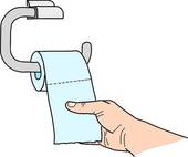 Toilet Flush Clip Art Hand With Toilet Paper