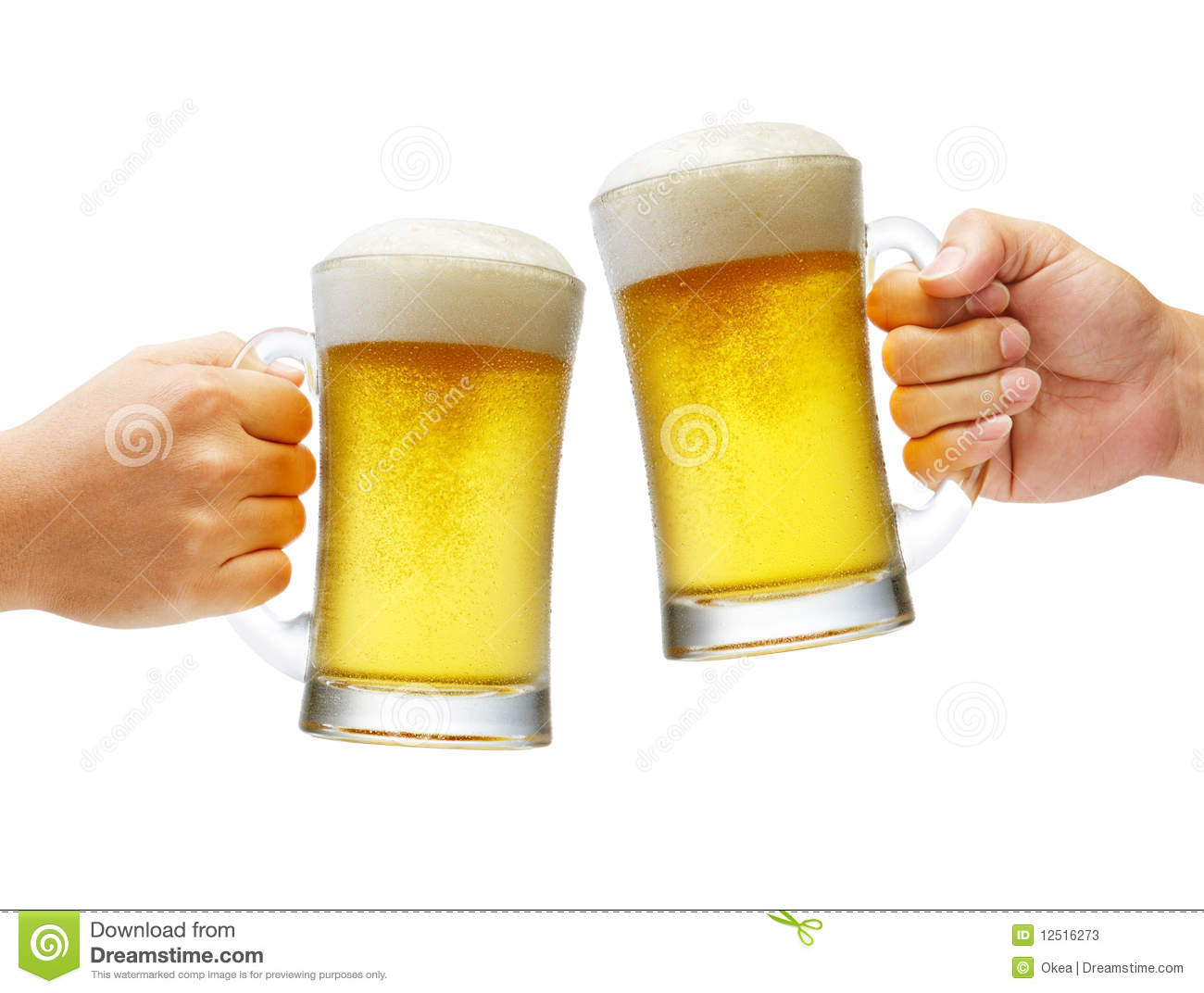 Two Hands Holding Beers Making A Toast