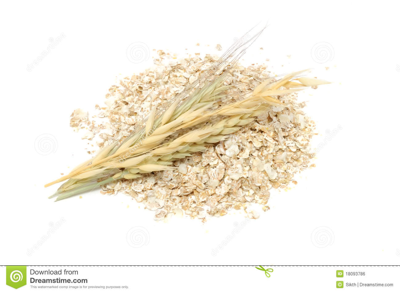 Wheat Oat And Rye Flakes With Ears Royalty Free Stock Image   Image