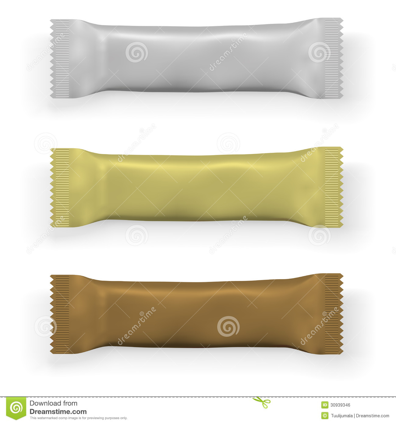 Blank Chocolate Or Protein Bar Packaging Template On White Background