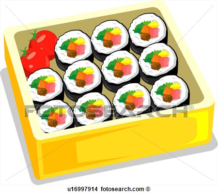 Clipart Of Gimbab Lunch Dessert Snack Cuisine Korean Sushi Food