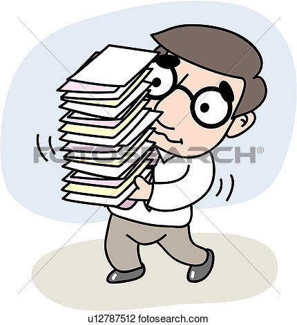 Clipart Of Heaped Stress Document Job Tired Businessman U12787512