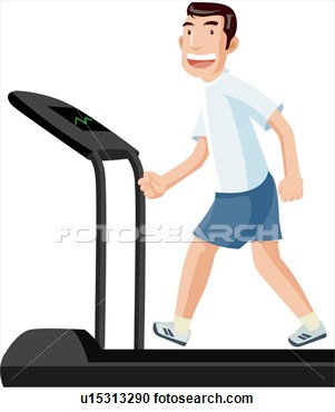 Clipart   Treadmill One Person Person People Fitness  Fotosearch