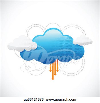 Cloud Computing Network Diagram Illustration Design Over White  Clip