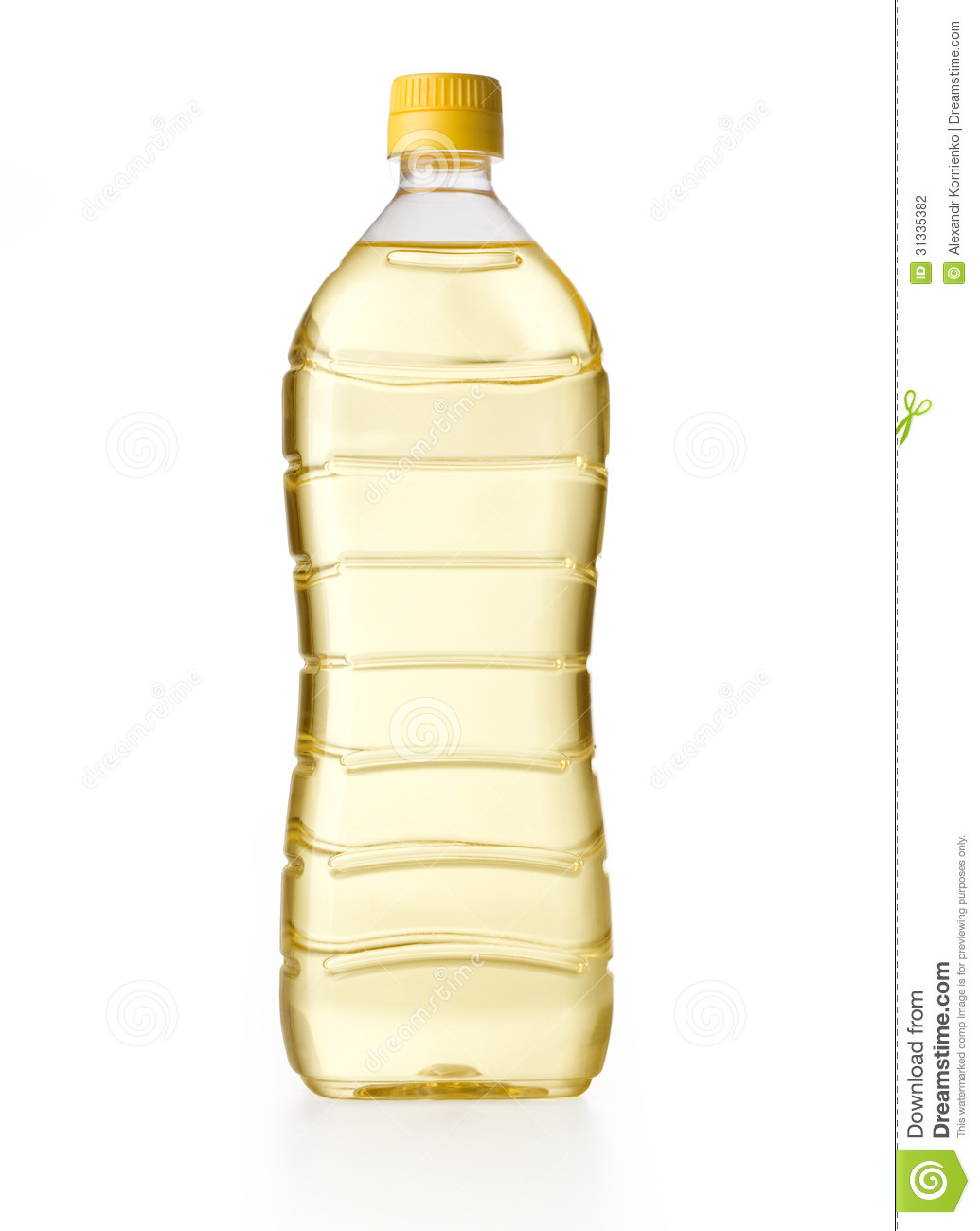 Cooking Oil Bottle Isolated On White With Clipping Path