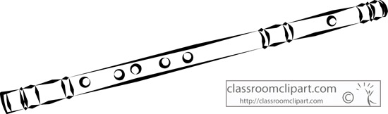 Music   Flute Woodwind Instrument 213 Outline2   Classroom Clipart