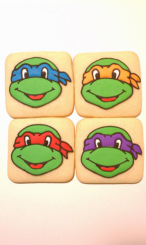 Ninja Turtle Face Cookies