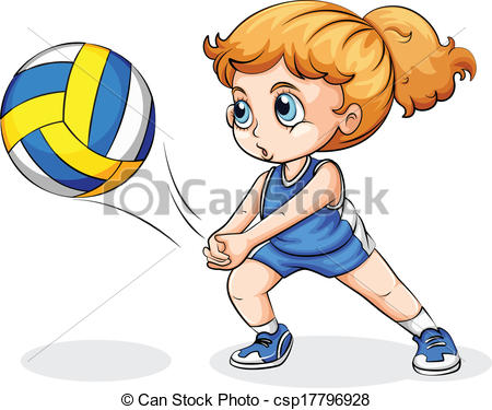 Playing Volleyball   Illustration Of A    Csp17796928   Search Clipart