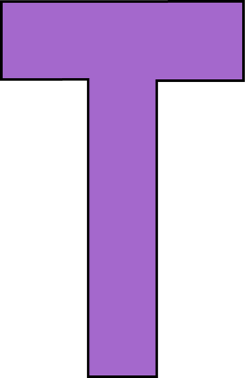 Purple Letter T Clip Art Image   Large Purple Capital Letter T