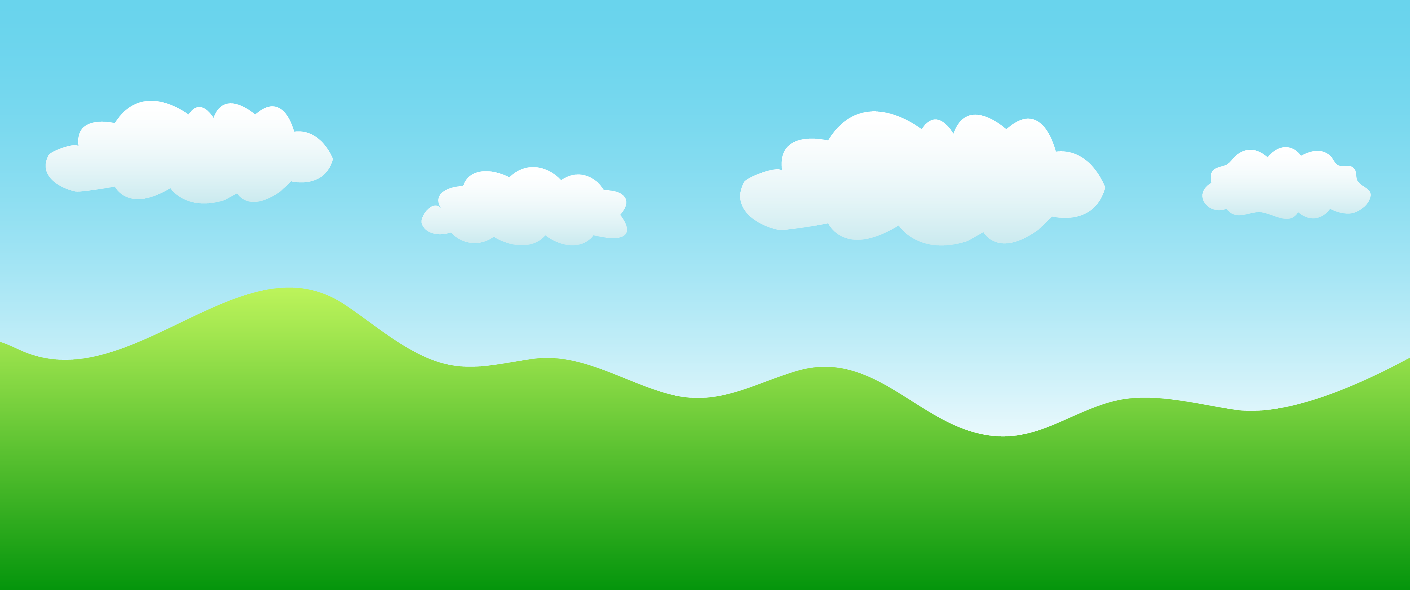 Simple Landscape With Hills And Sky   Free Clip Art