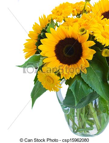Sunflower Bouquet Clip Art Marigold And Sunflowers