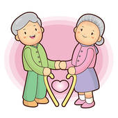 The Elderly New Love  An Old Person Character   Stock Illustration