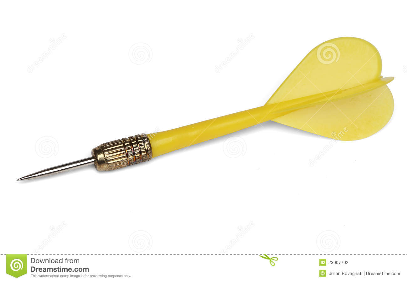 Yellow Dart Over Rhite Background Stock Photography   Image  23007702