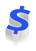 Blue Dollar Sign   Clipart Graphic