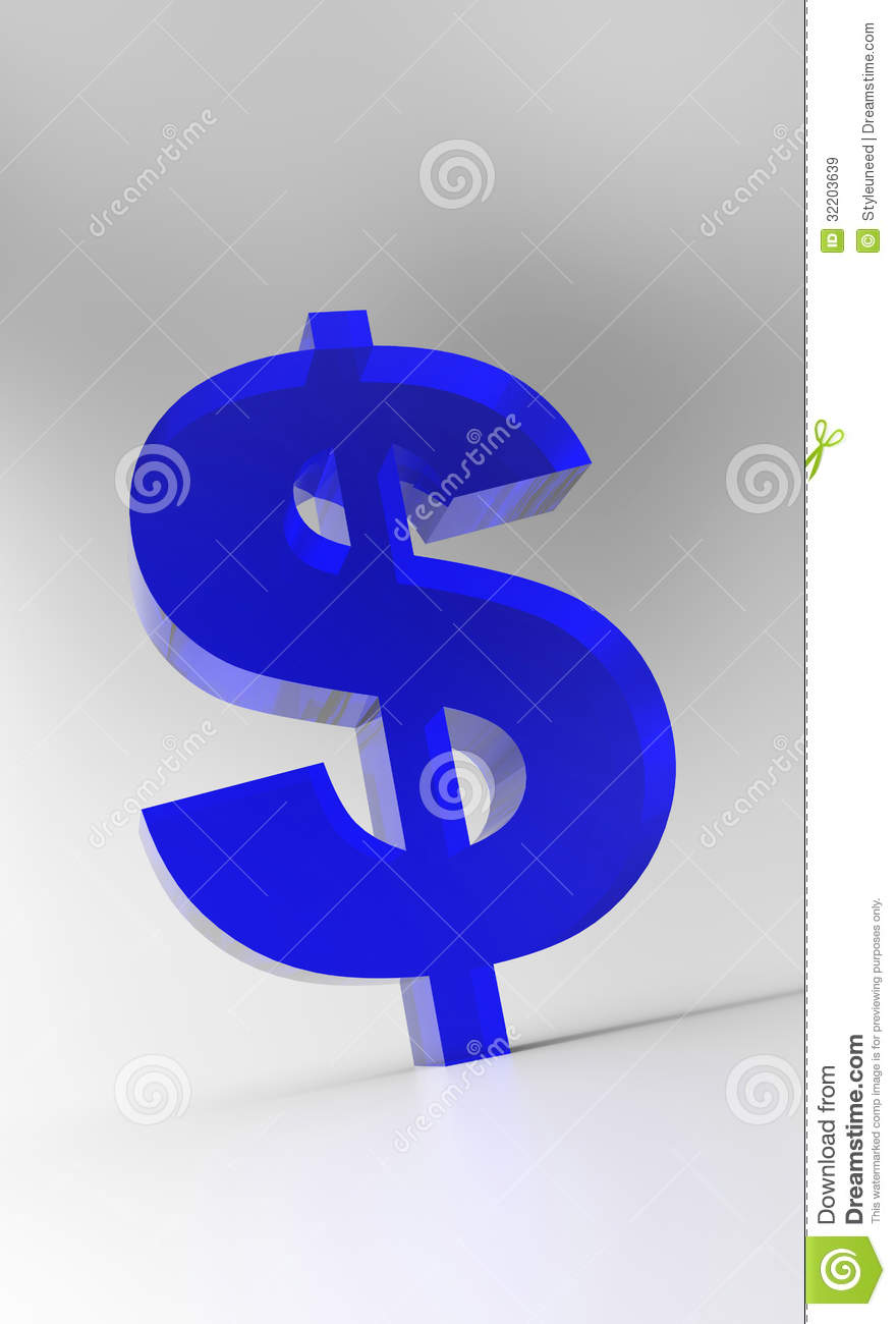 Blue Dollar Sign Royalty Free Stock Images   Image  32203639