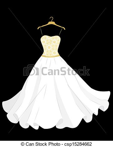 Clip Art Vector Of Wedding Dress   White Wedding Dress On The Hanger    