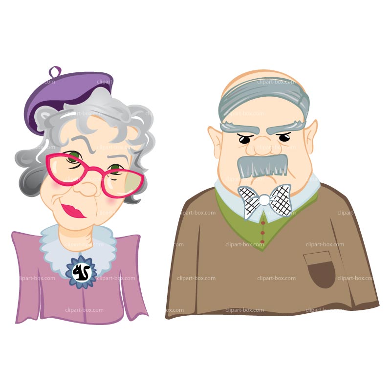 Clipart Old Couple   Royalty Free Vector Design