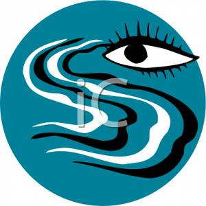 Clipart Picture  An Eye And The Flowing Water Of Aquarius