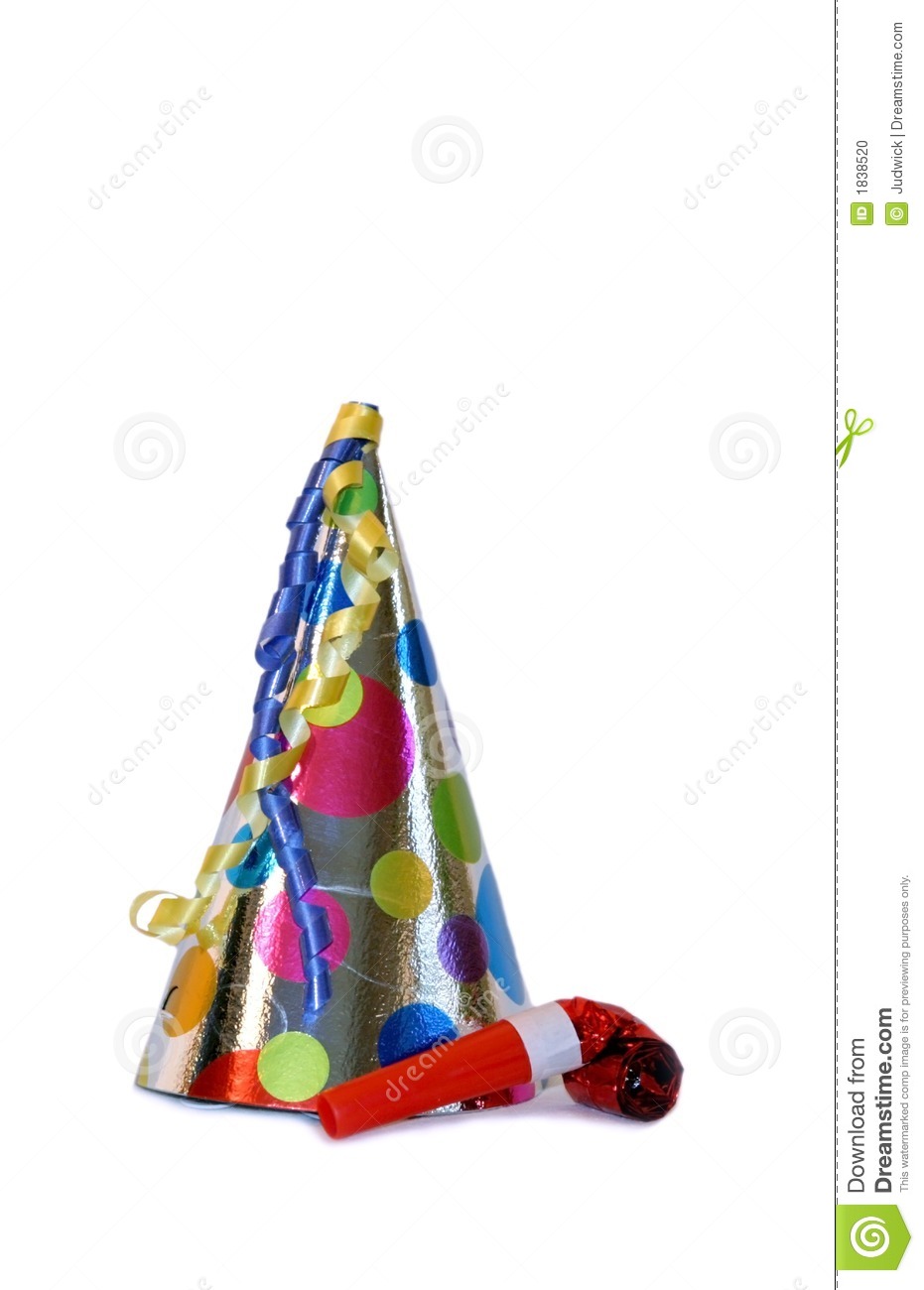 Colorful Party Hat With Streamers And A Party Favor