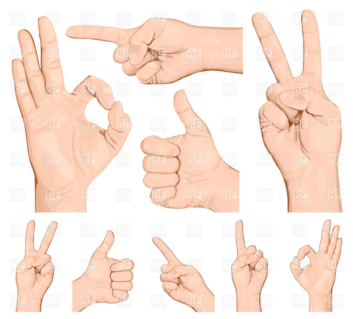      Com Collection Of Hand Gesture Signs 5246 Vector Clipart Html