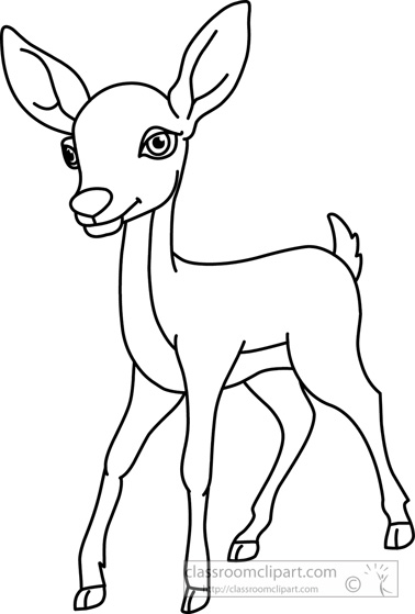 Deer Black White Outline 914 Jpg