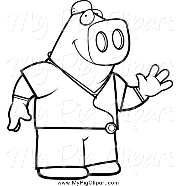 Doctor Clipart Black And White Swine Clipart Of A Black And White Pig