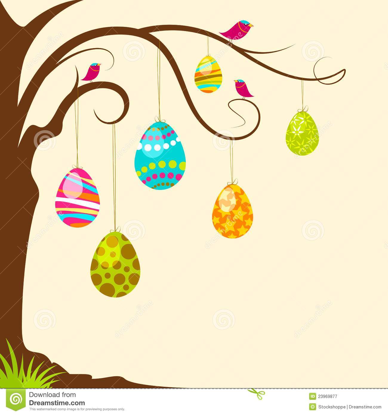 Easter Egg Hanging From Tree Royalty Free Stock Photography   Image