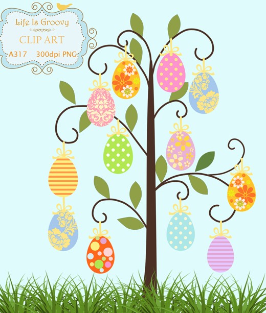 Easter Egg Tree Clip Art