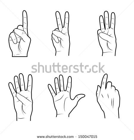 Hands Signals Over White Background Vector Illustration   Stock Vector