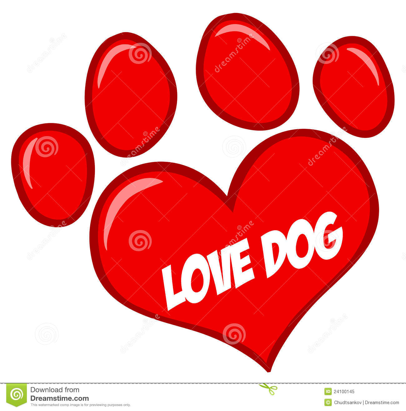 Love Paw Print With Text Royalty Free Stock Photo   Image  24100145