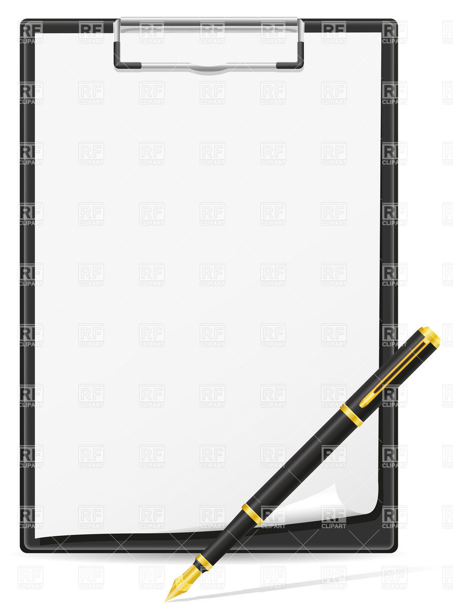    Sheet Of Paper And Pen 19252 Download Royalty Free Vector Clipart