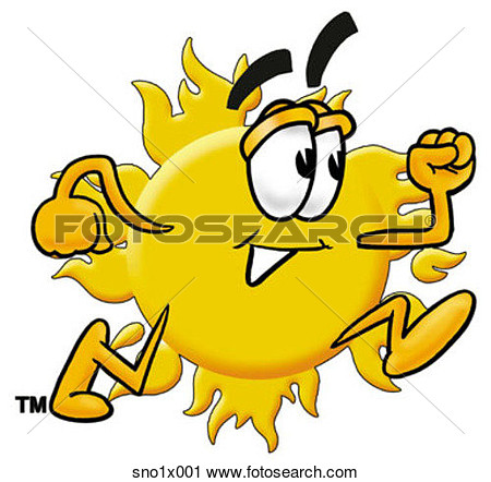 Sun Running View Large Clip Art Graphic