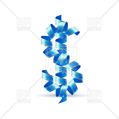 Us Dollar Sign Made Of Blue Paper Streamer Signs Symbols Maps