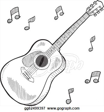 Vector Art   Acoustic Guitar Sketch  Clipart Drawing Gg62499397    
