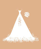 Wedding Dress White On Hangers Foto Search Clip Art Rf