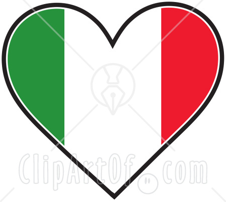 32220 Clipart Illustration Of A Heart Shaped Green White And Red