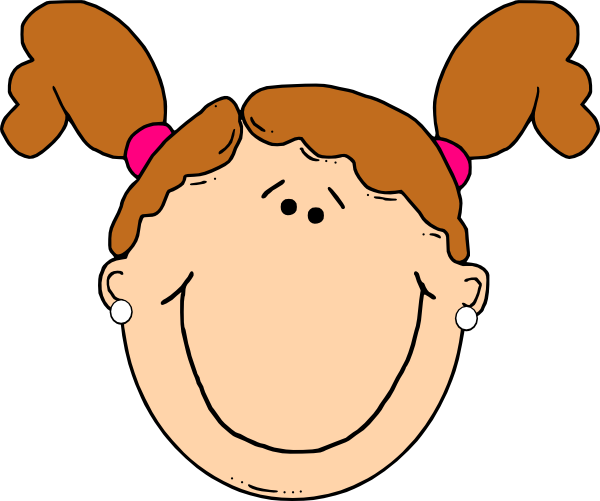 Brown Hair Girl With Ponytails Clip Art At Clker Com   Vector Clip