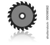 Circular Saw Blade On A White Background  Vector Illustration